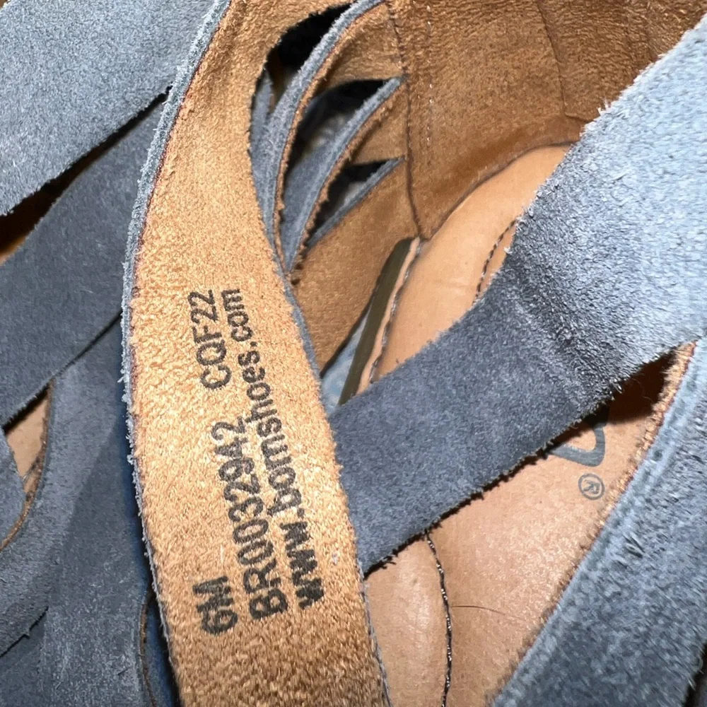 Born IWA WOVEN Dark Grey Suede Sandals Sz 6 - Picture 5 of 9